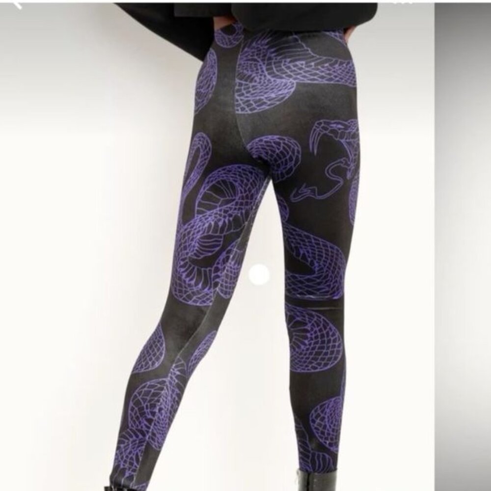 Blackmilk Venomous purple velvet leggings